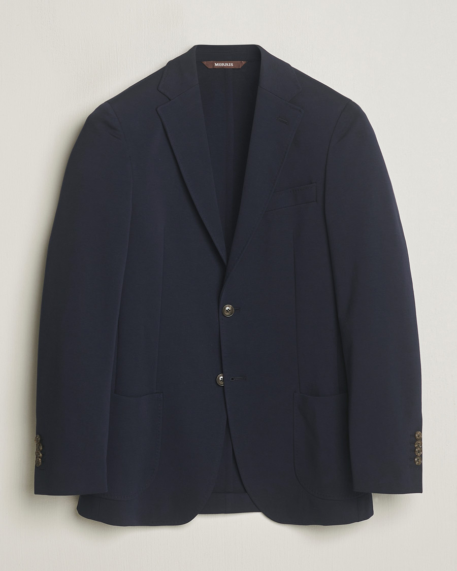 Men | Blazers | Morris Heritage | Mike Soft Cotton Jersey Blazer Navy