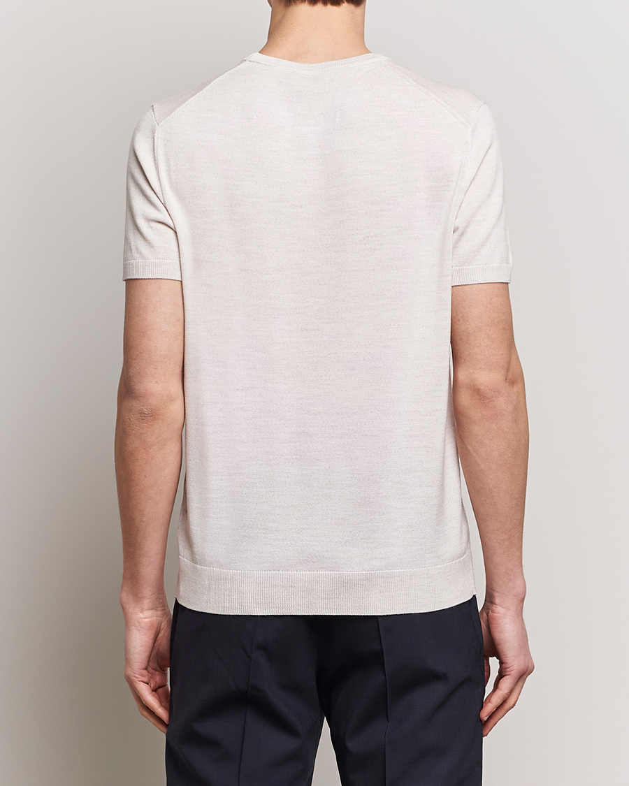 Men | T-Shirts | Morris Heritage | Kingsley Knitted Merino T-Shirt Off White