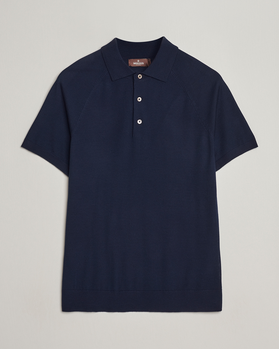 Men | Polo Shirts | Morris Heritage | Fleming Short Sleeve Merino Polo Navy