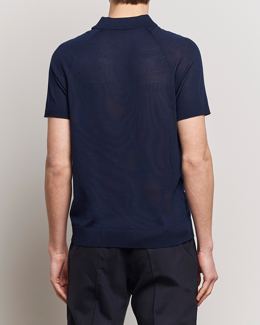 Men | Polo Shirts | Morris Heritage | Fleming Short Sleeve Merino Polo Navy