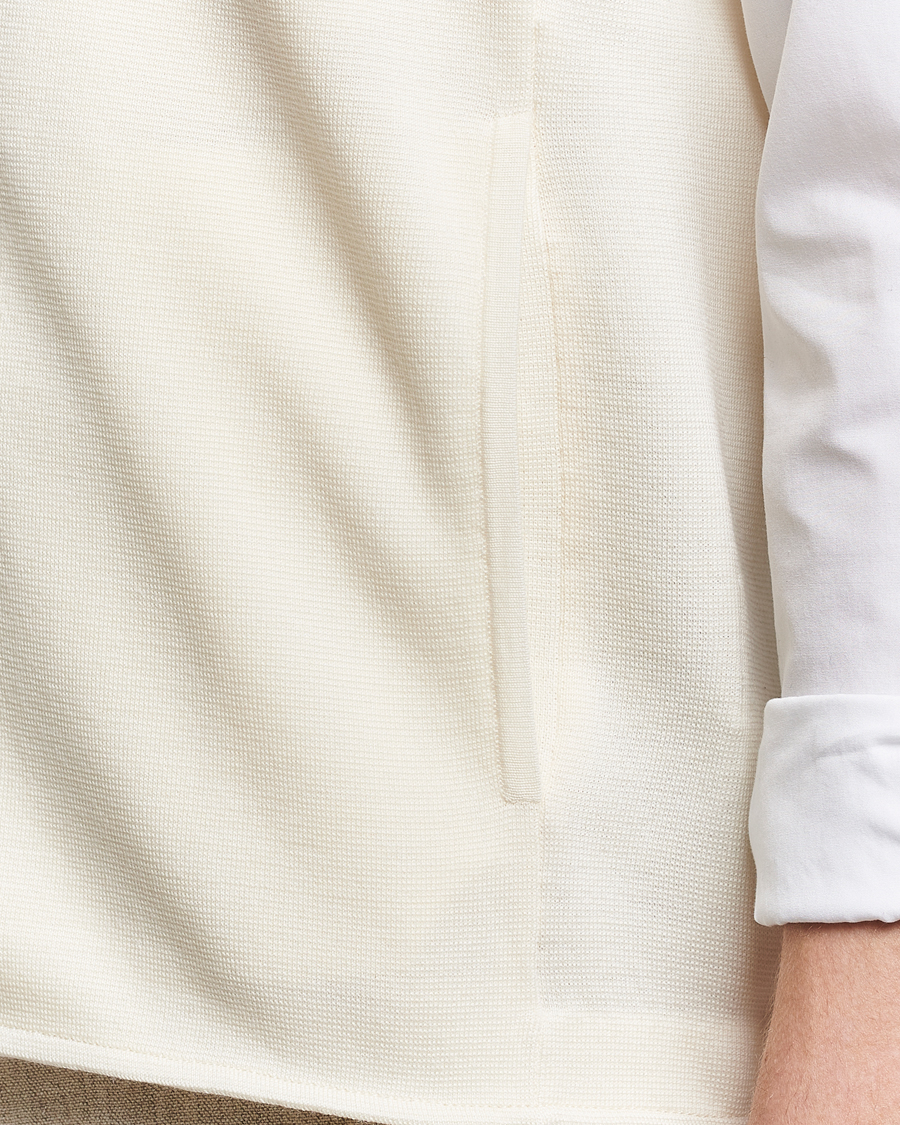 Men | Sweaters & Knitwear | Morris Heritage | Kayden Merino Full Zip Vest White