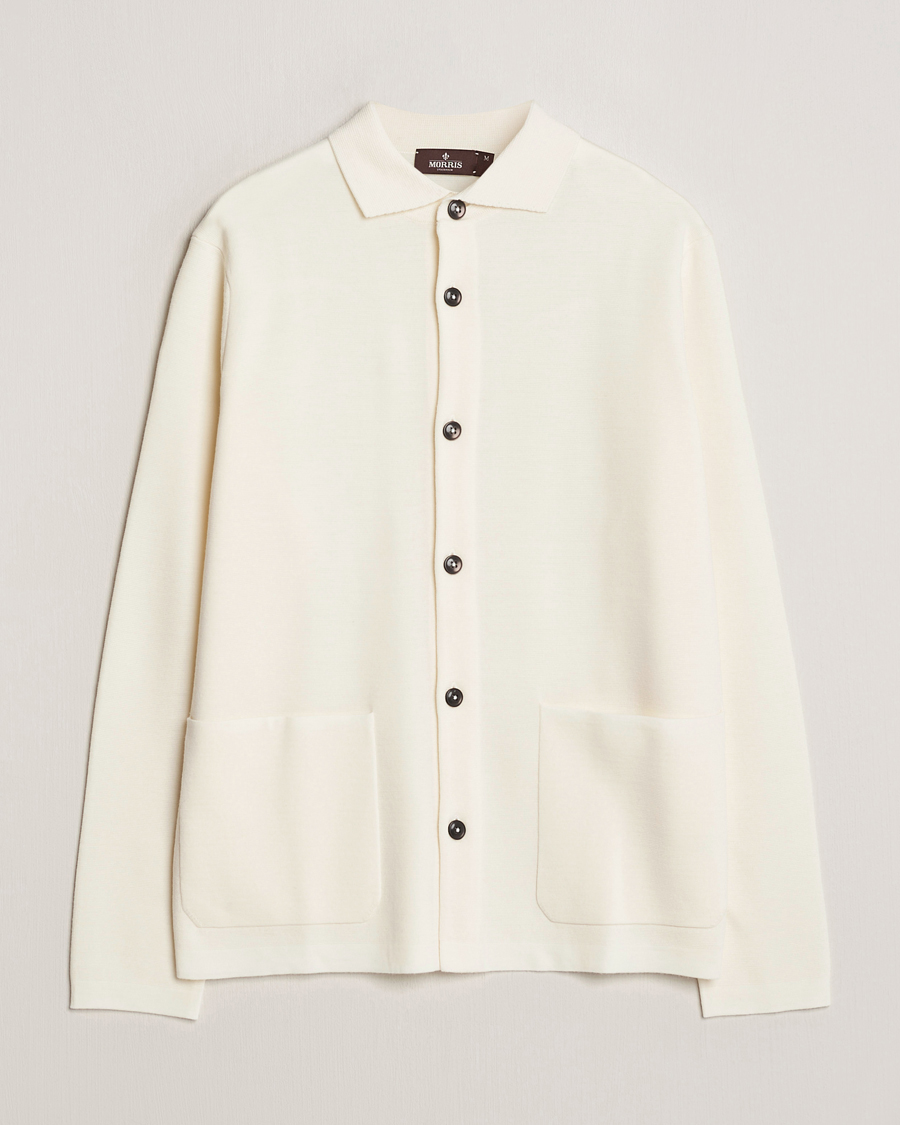 Men | Sweaters & Knitwear | Morris Heritage | Craig Merino Dress Cardigan White
