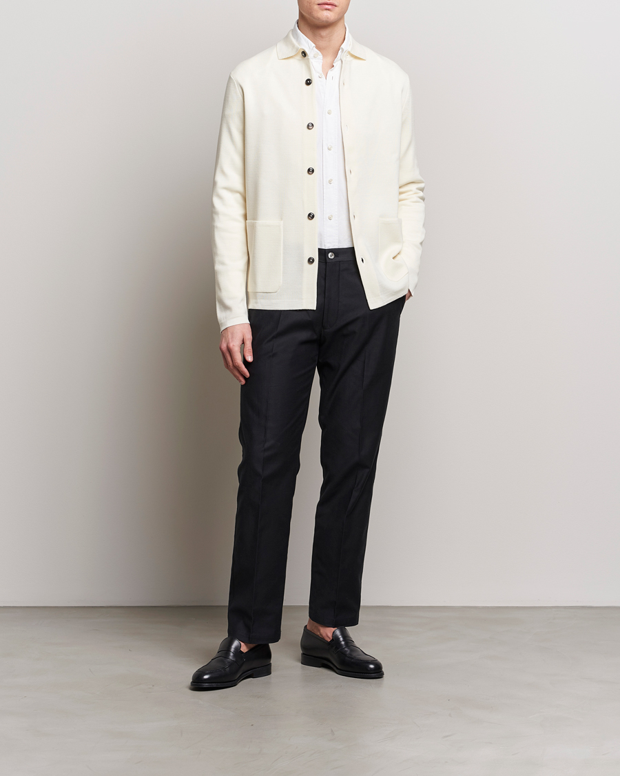 Men | Sweaters & Knitwear | Morris Heritage | Craig Merino Dress Cardigan White