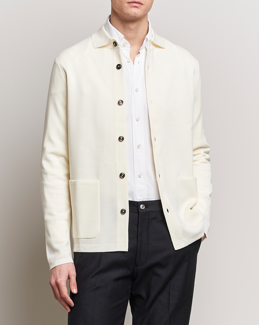 Men | Sweaters & Knitwear | Morris Heritage | Craig Merino Dress Cardigan White