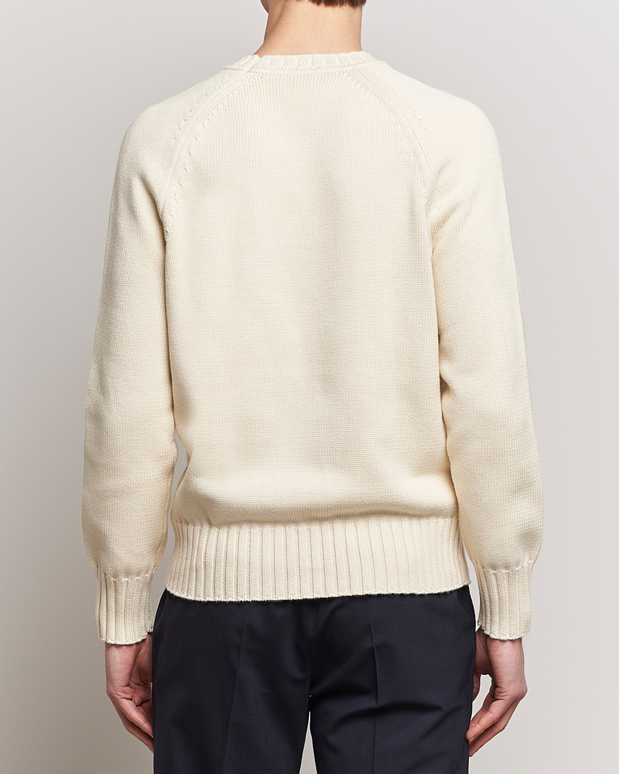 Men | Sweaters & Knitwear | Morris Heritage | Bennet Knitted Cotton/Cashmere Crew Neck Off White