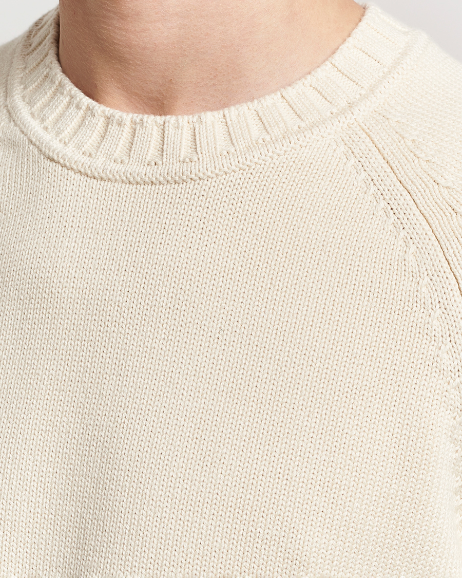 Men | Sweaters & Knitwear | Morris Heritage | Bennet Knitted Cotton/Cashmere Crew Neck Off White