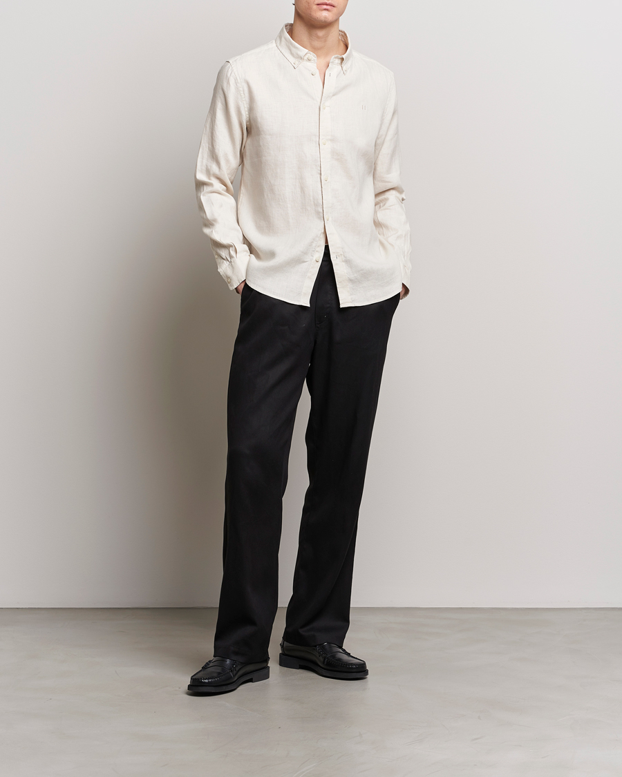 Men | Shirts | LES DEUX | Kristian Linen Button Down Shirt Ivory