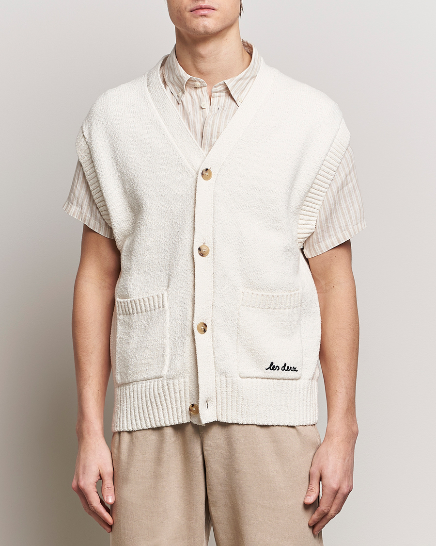 Men | Sweaters & Knitwear | LES DEUX | Brad Cardigan Vest Ivory
