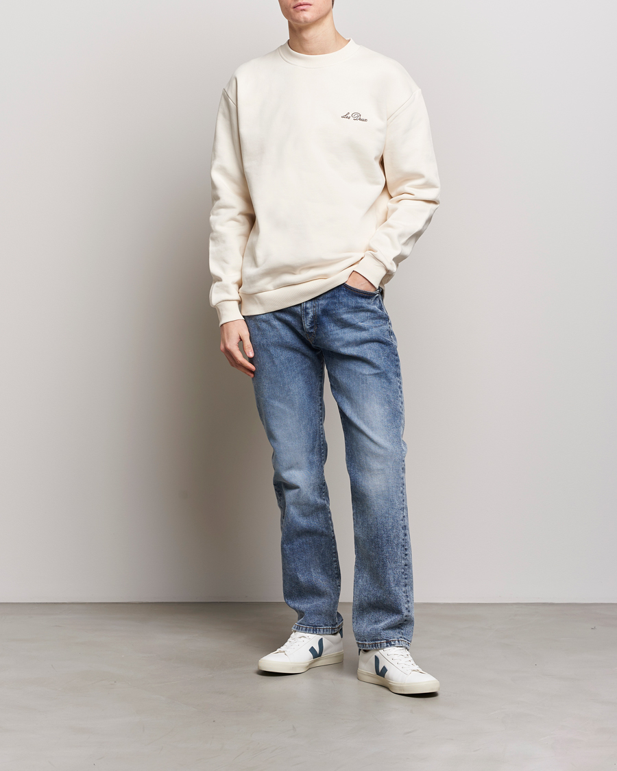 Men | Sweaters & Knitwear | LES DEUX | Crew Sweatshirt Light Ivory