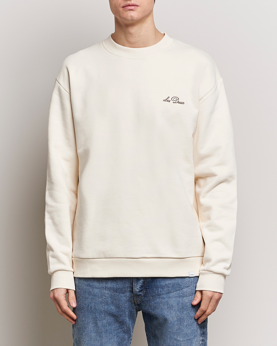 Men | Sweaters & Knitwear | LES DEUX | Crew Sweatshirt Light Ivory