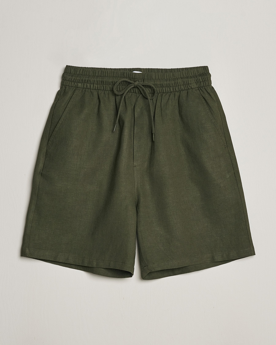 Men | Shorts | LES DEUX | Otto Linen Shorts Forrest Green