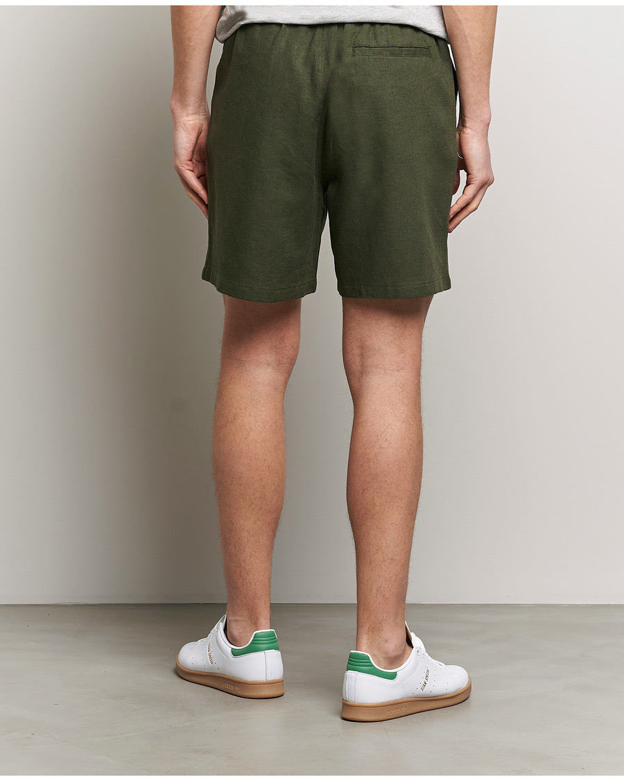 Men | Shorts | LES DEUX | Otto Linen Shorts Forrest Green