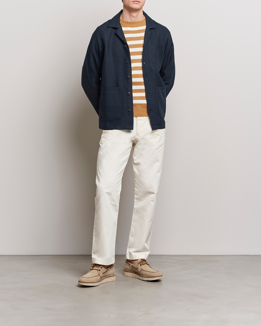Men | Shirts | Peregrine | Grange Linen Shacket Navy