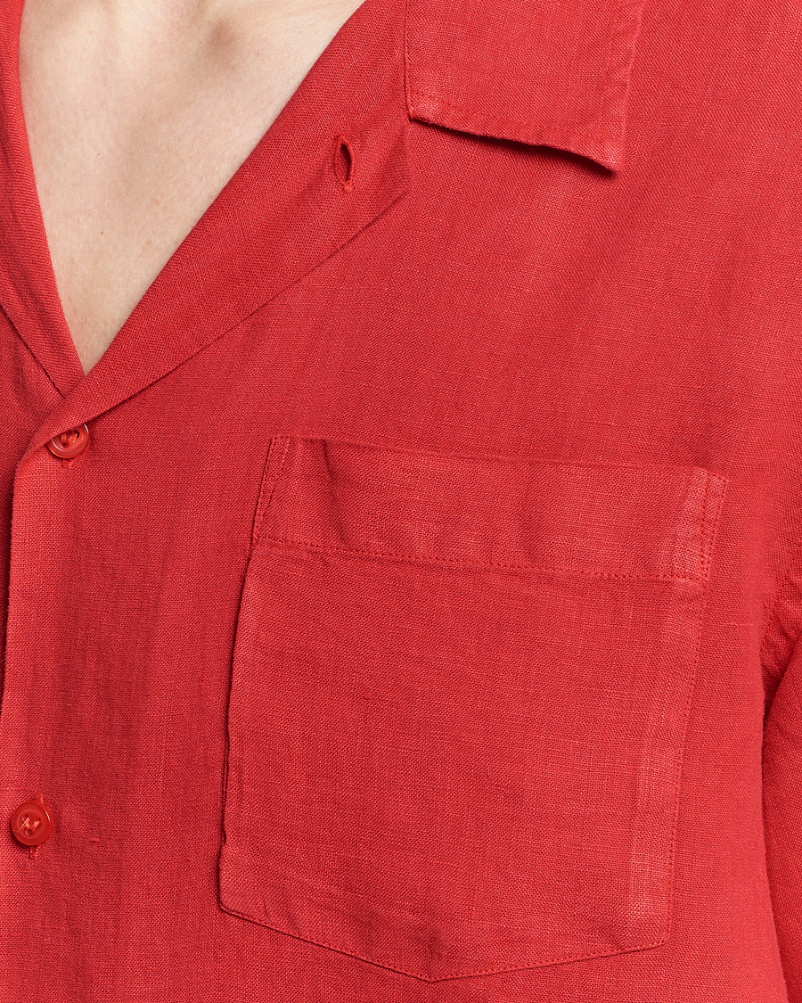 Men | Shirts | Vilebrequin | Carhli Resort Short Sleeve Shirt Mouline Rouge