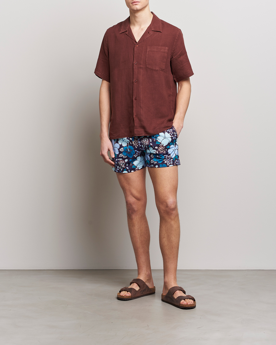 Men | Shirts | Vilebrequin | Carhli Resort Short Sleeve Shirt Acajou
