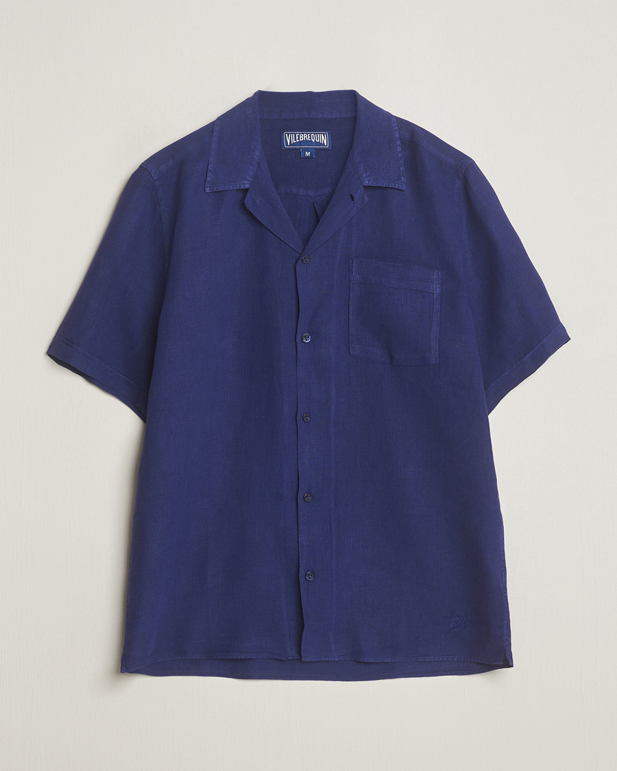 Men | Shirts | Vilebrequin | Carhli Resort Short Sleeve Shirt Minuit