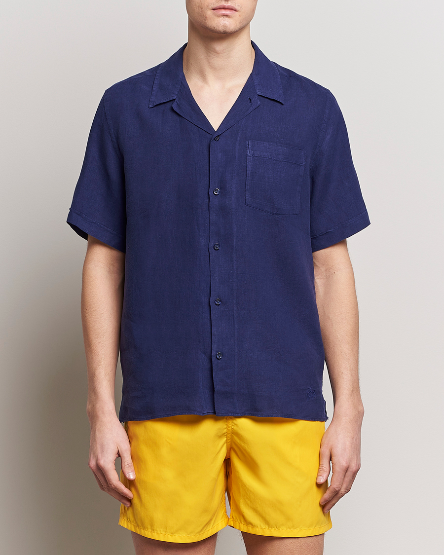 Men | Shirts | Vilebrequin | Carhli Resort Short Sleeve Shirt Minuit