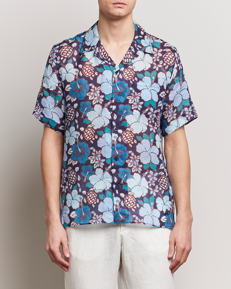 Men | Shirts | Vilebrequin | Carhli Resort Short Sleeve Shirt Minuit