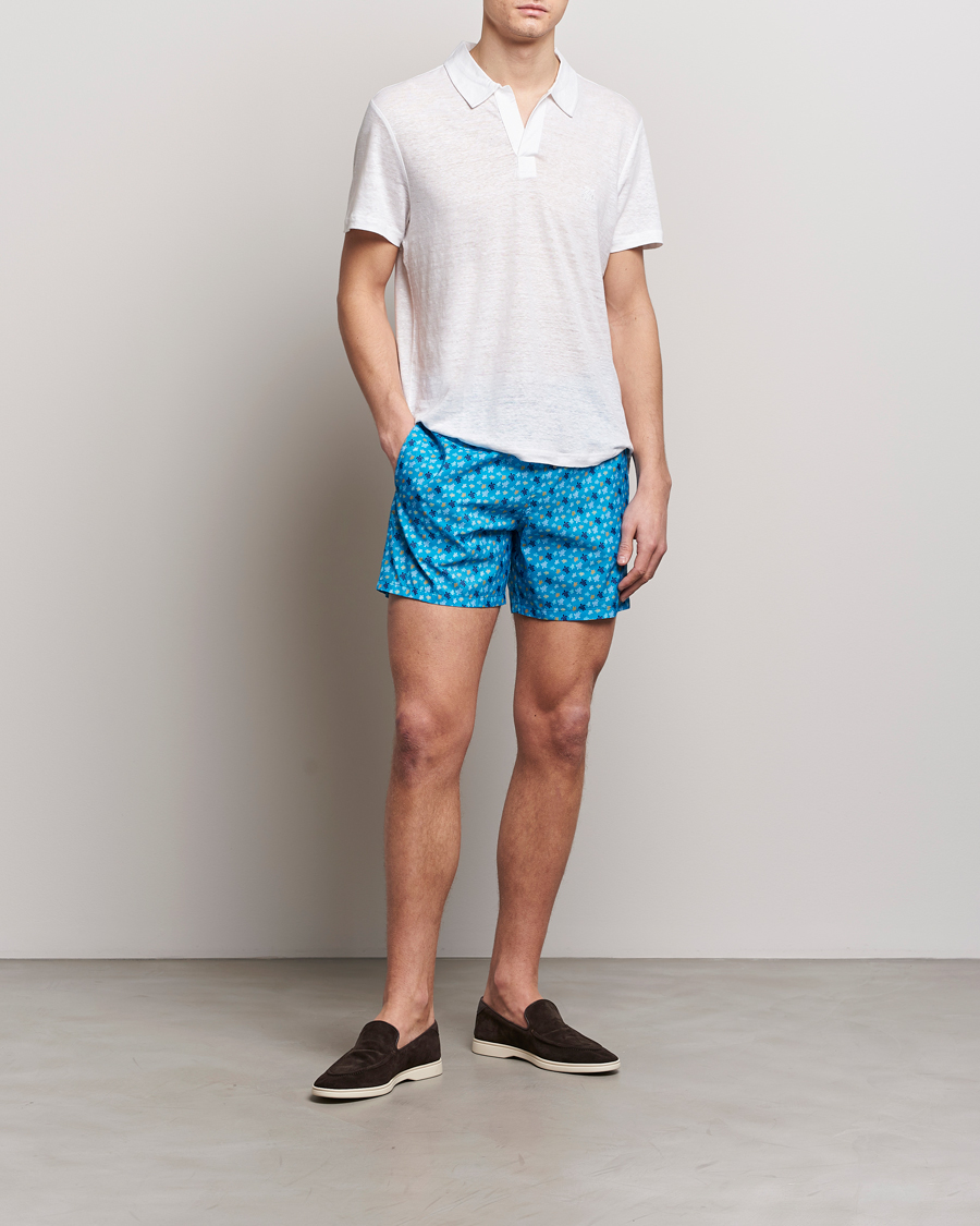 Men | Polo Shirts | Vilebrequin | Pyramid Linen Jersey Polo Blanc