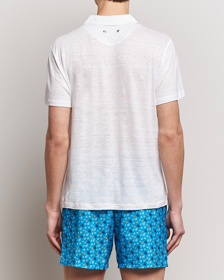 Men | Polo Shirts | Vilebrequin | Pyramid Linen Jersey Polo Blanc