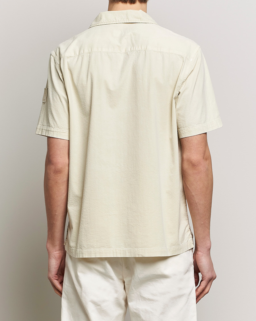 Men | Shirts | Belstaff | Caster Short Sleeve Seersucker Shirt Beige