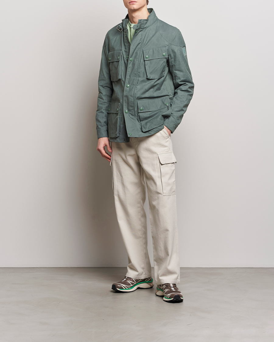 Men | Coats & Jackets | Belstaff | Landsport Dry Wax Fieldmaster Mineral Green