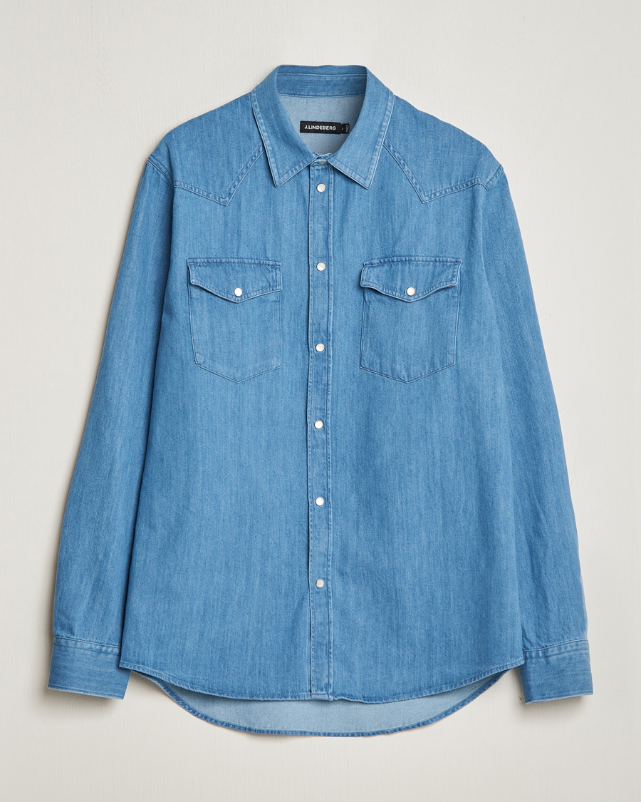 Men | Shirts | J.Lindeberg | Carson Denim Shirt Bijou Blue