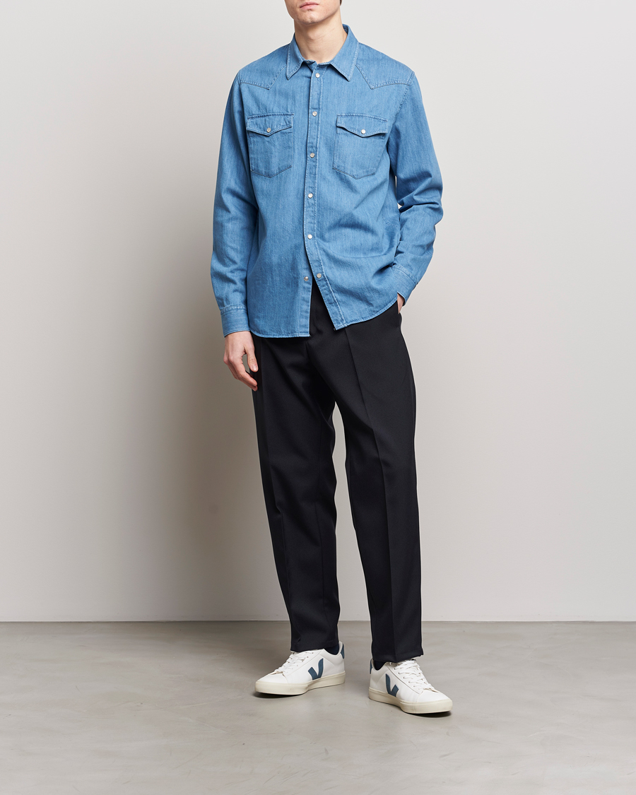 Men | Shirts | J.Lindeberg | Carson Denim Shirt Bijou Blue