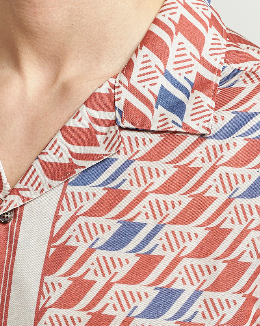 Men | Shirts | J.Lindeberg | Elio Tencel Moto Print Short Sleeve Shirt Multi