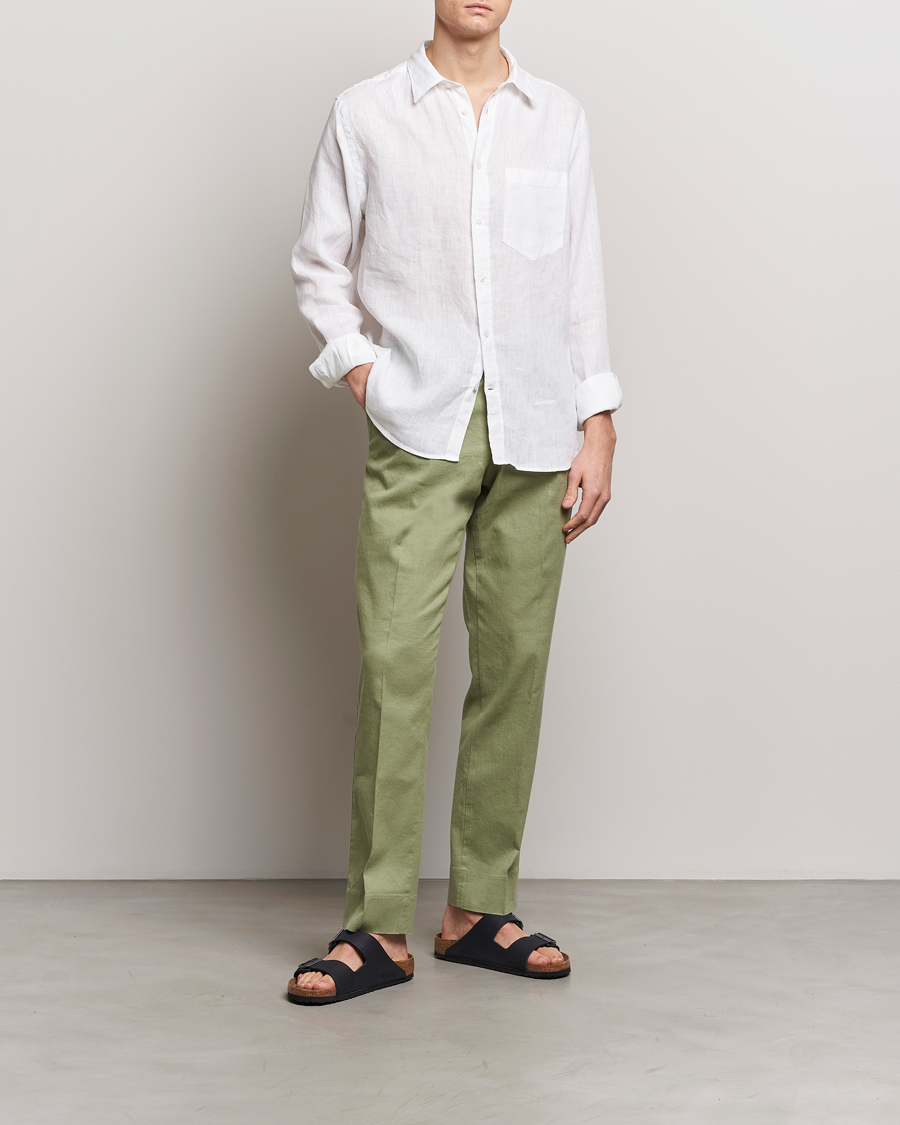 Men | Shirts | J.Lindeberg | Regular Fit Clean Linen Shirt White