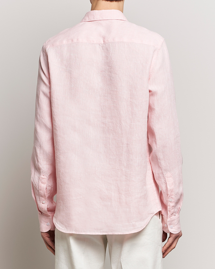 Men | Shirts | J.Lindeberg | Slim Fit Linen Melange Shirt Powder Pink