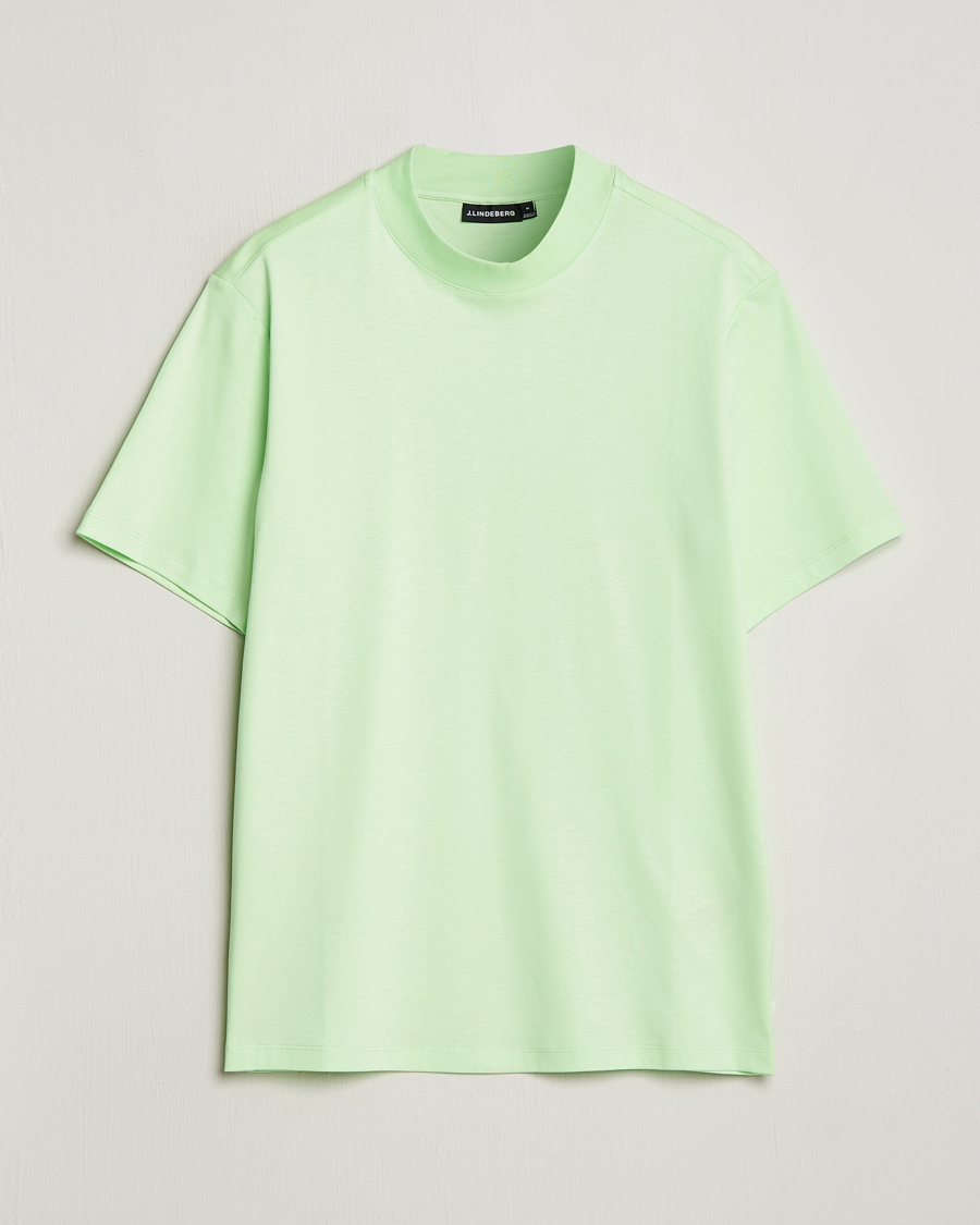 Men | T-Shirts | J.Lindeberg | Ace Mock Neck T-Shirt Paradise Green