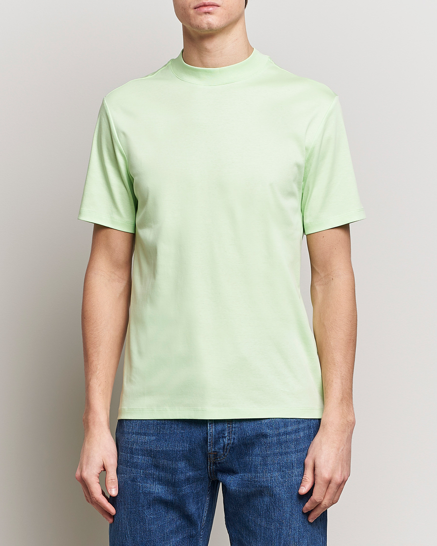 Men | T-Shirts | J.Lindeberg | Ace Mock Neck T-Shirt Paradise Green