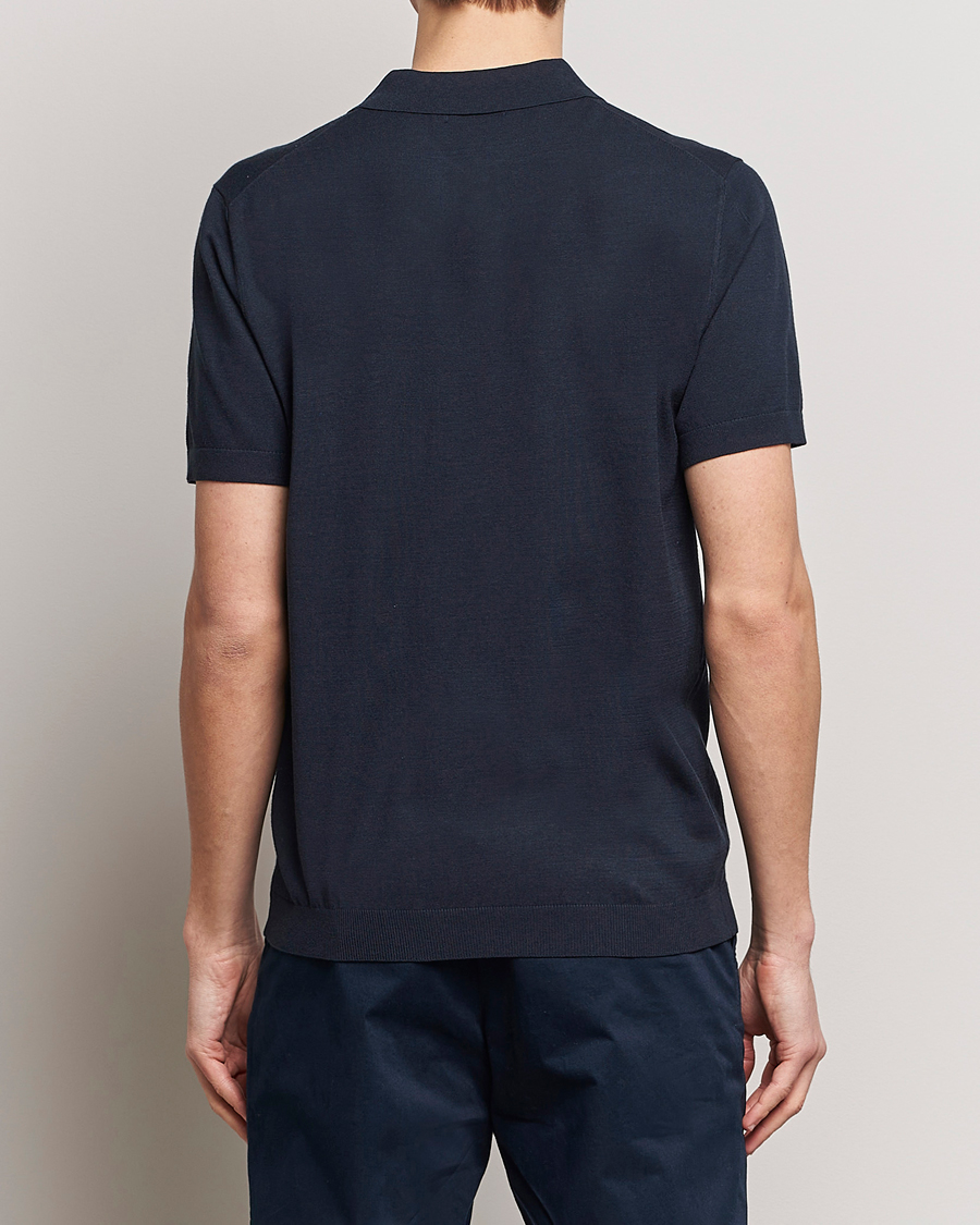 Men | Polo Shirts | J.Lindeberg | Ridge Rayon Silk Polo Navy