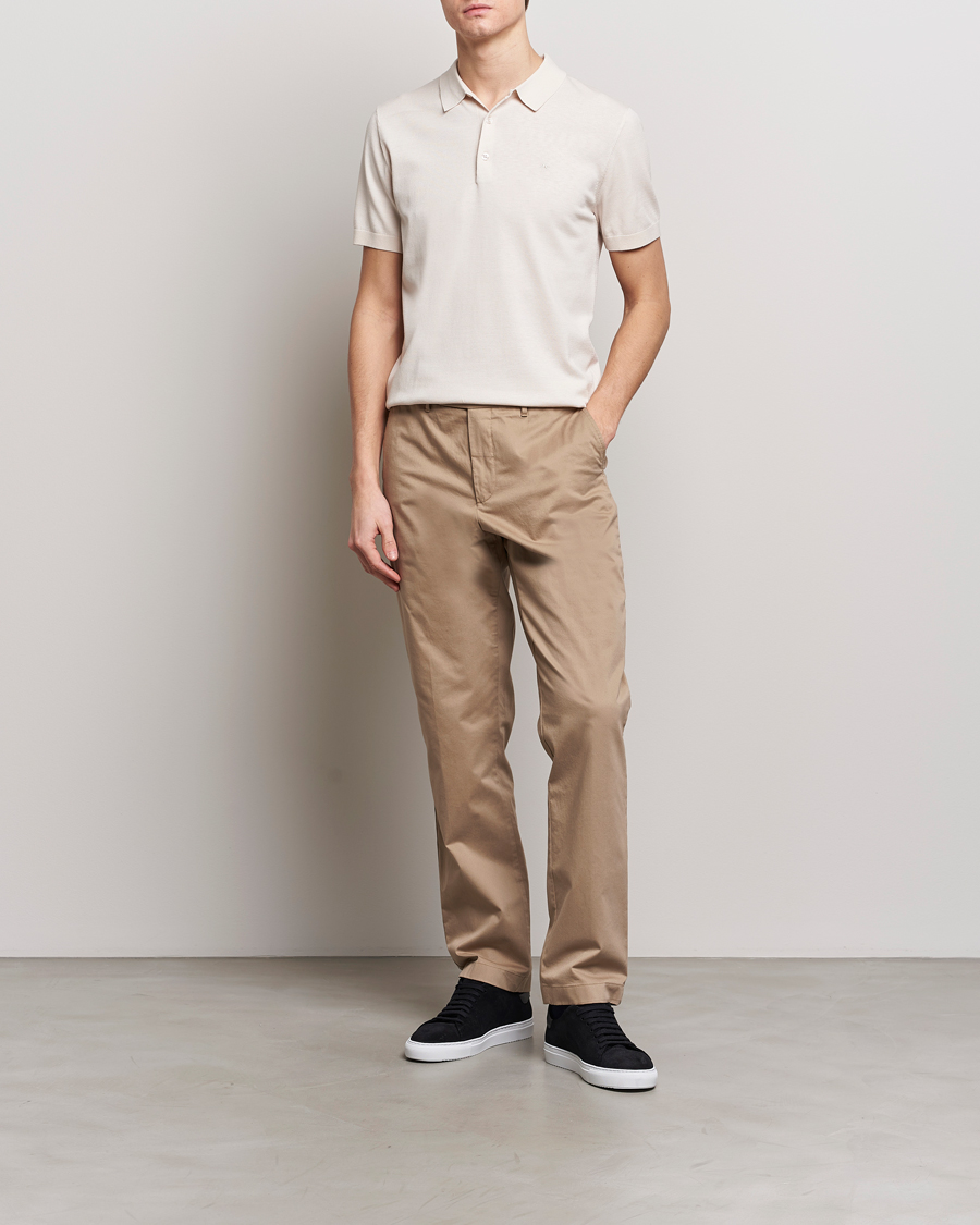 Men | Polo Shirts | J.Lindeberg | Ridge Rayon Silk Polo Moonbeam