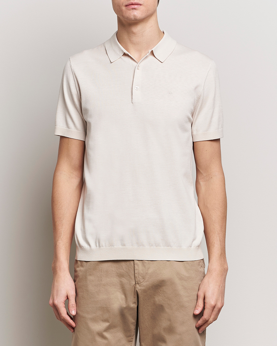 Men | Polo Shirts | J.Lindeberg | Ridge Rayon Silk Polo Moonbeam
