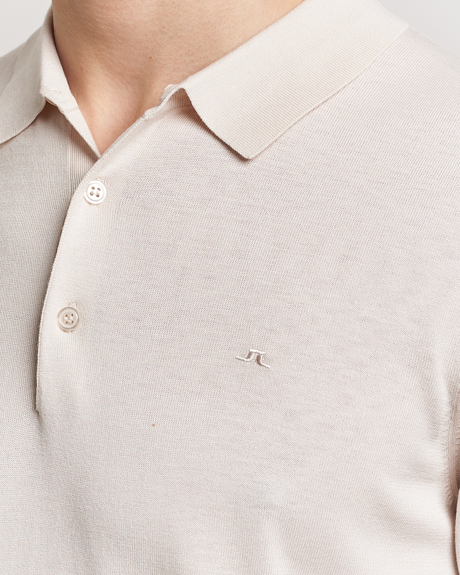 Men | Polo Shirts | J.Lindeberg | Ridge Rayon Silk Polo Moonbeam
