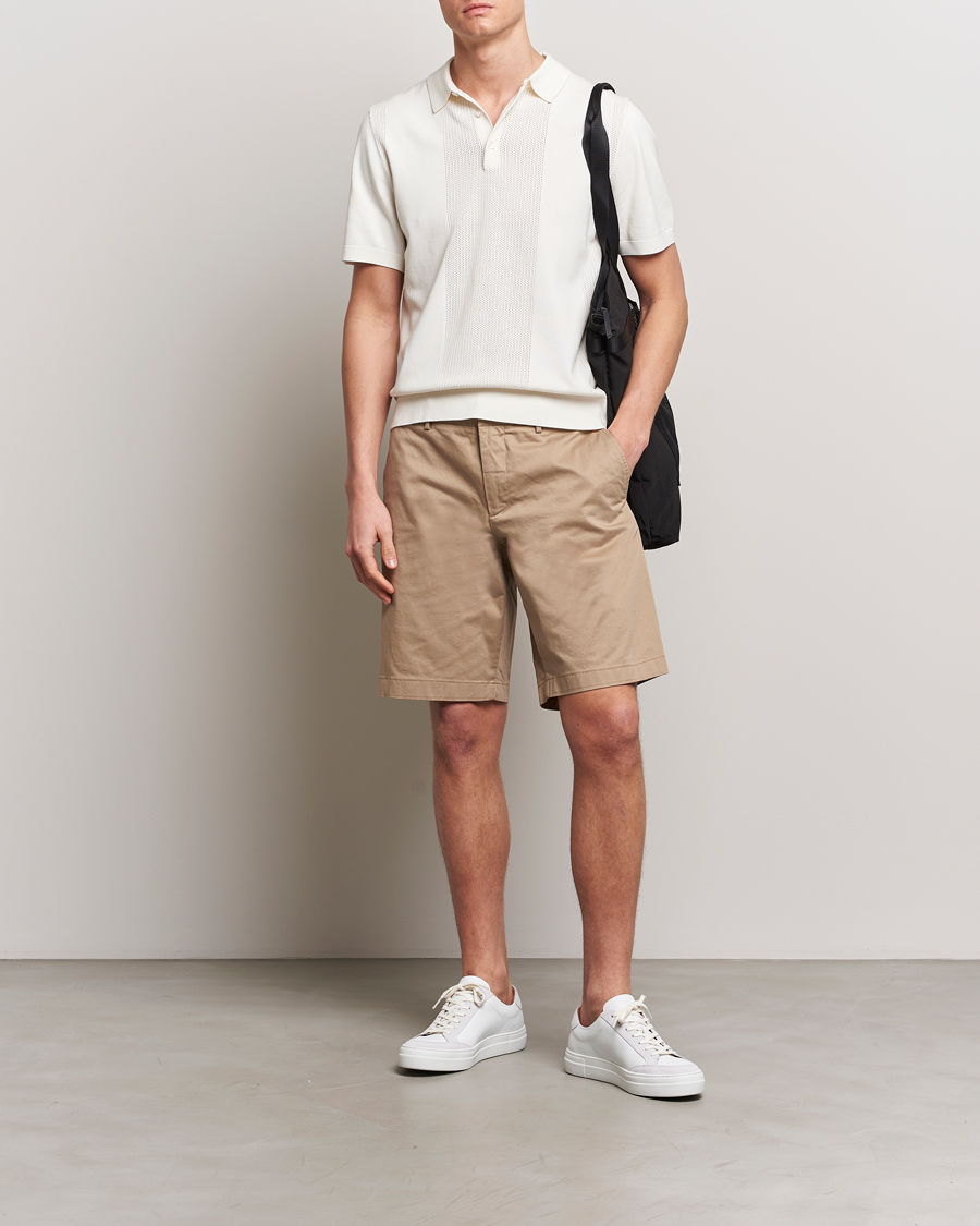 Men | Polo Shirts | J.Lindeberg | Reymond Solid Knitted Polo Cloud White