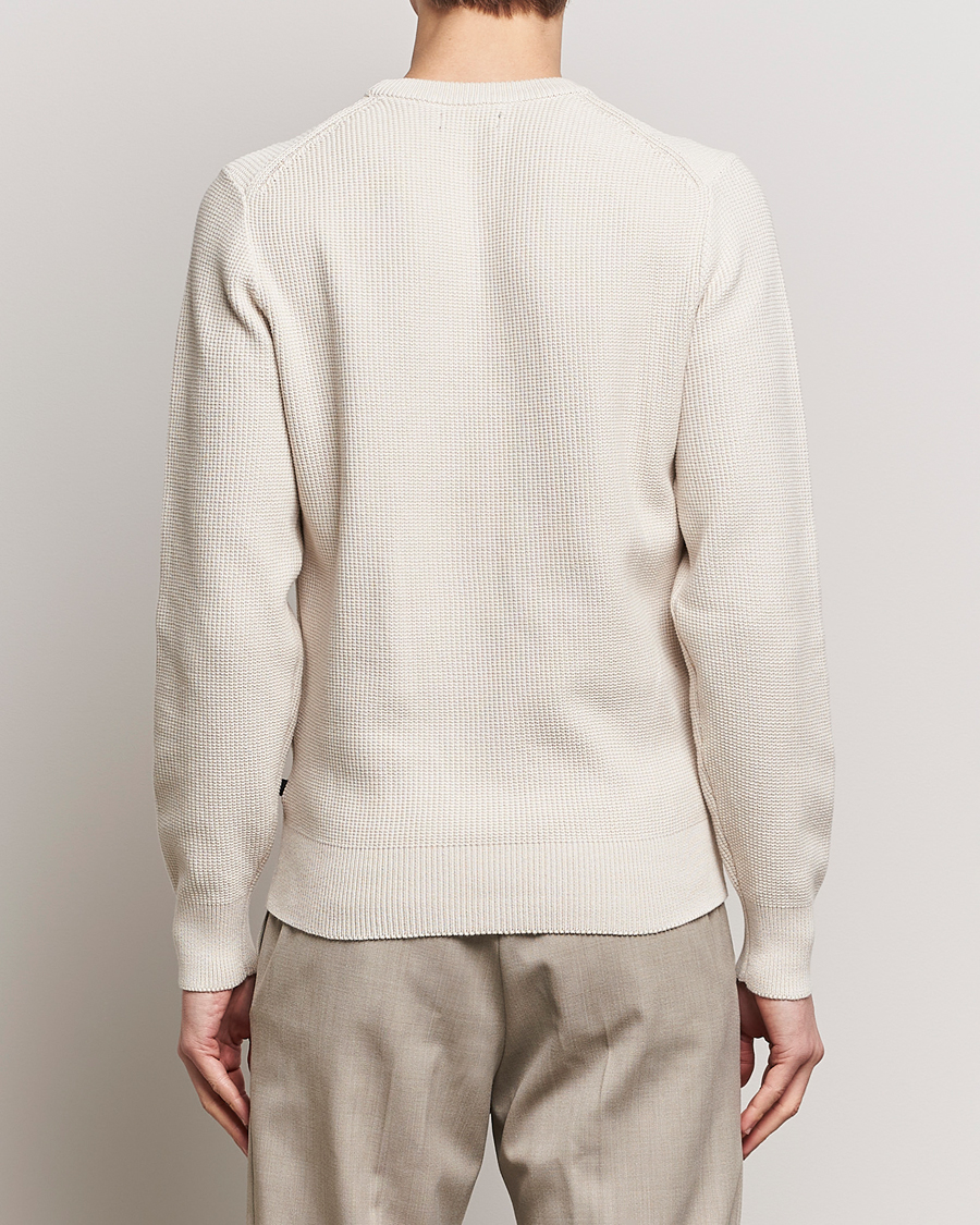 Men | Sweaters & Knitwear | J.Lindeberg | Arthur Structure Organic Cotton Crew Neck Moonbeam
