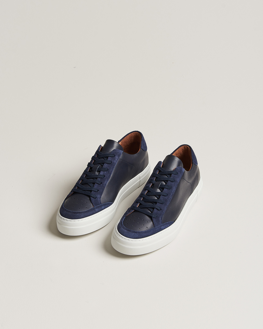Men | J.Lindeberg Art Signature Leather Sneaker Navy | J.Lindeberg | Art Signature Leather Sneaker Navy
