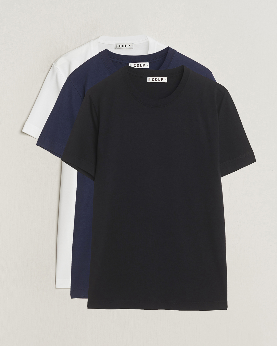 Men | T-Shirts | CDLP | 3-Pack Midweight T-Shirt White/Navy/Black
