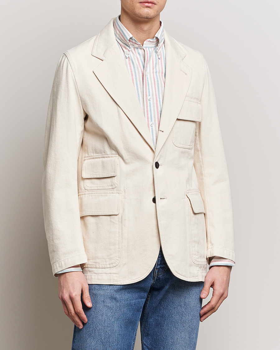 Men | Blazers | Drake's | MKIV Denim Games Blazer Ecru
