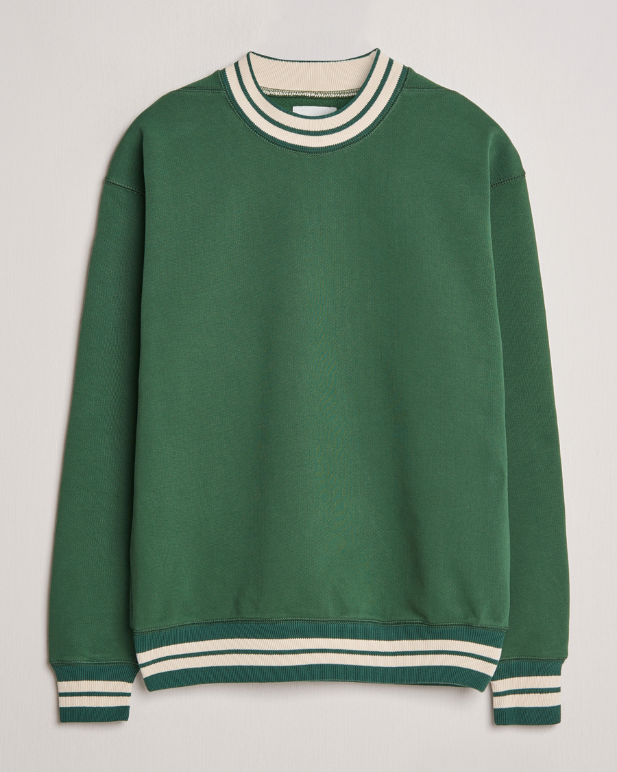 Men | Sweaters & Knitwear | Drake's | Striped Rib Sweatshirt Green