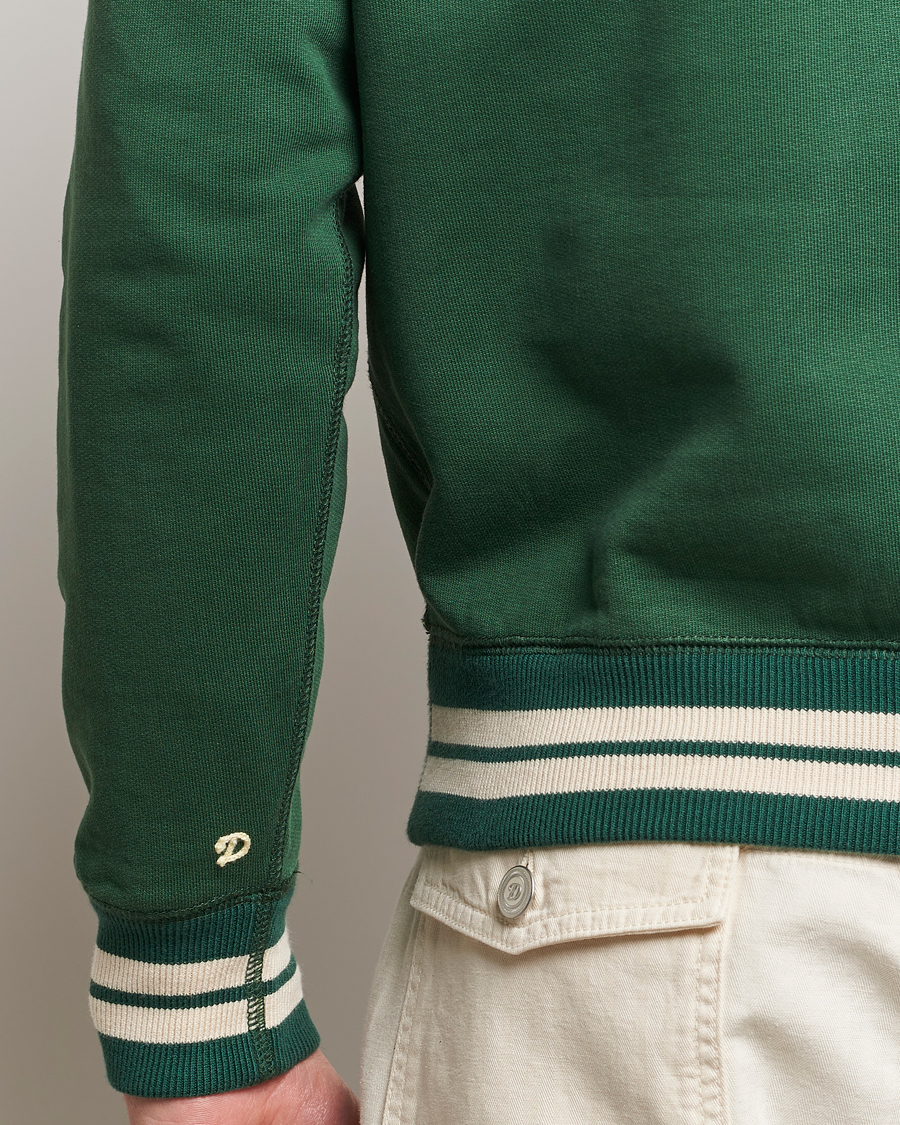 Men | Sweaters & Knitwear | Drake's | Striped Rib Sweatshirt Green