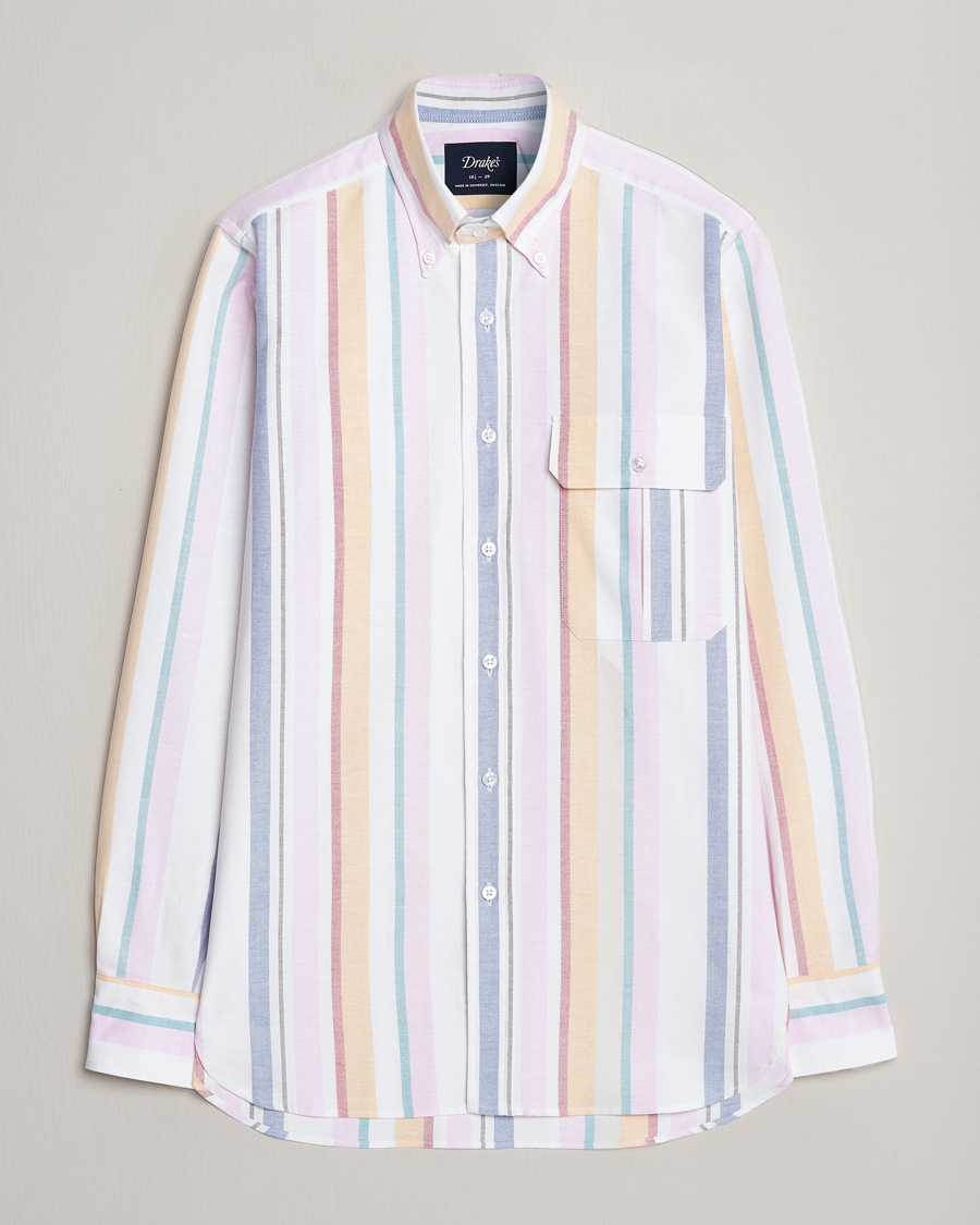 Men | Shirts | Drake's | Multi Stripe Oxford Shirt Multi