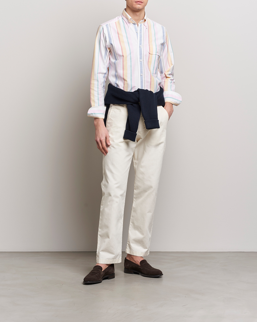 Men | Shirts | Drake's | Multi Stripe Oxford Shirt Multi