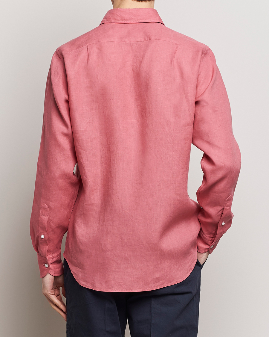 Men | Shirts | Drake's | Linen Summer Shirt Pink