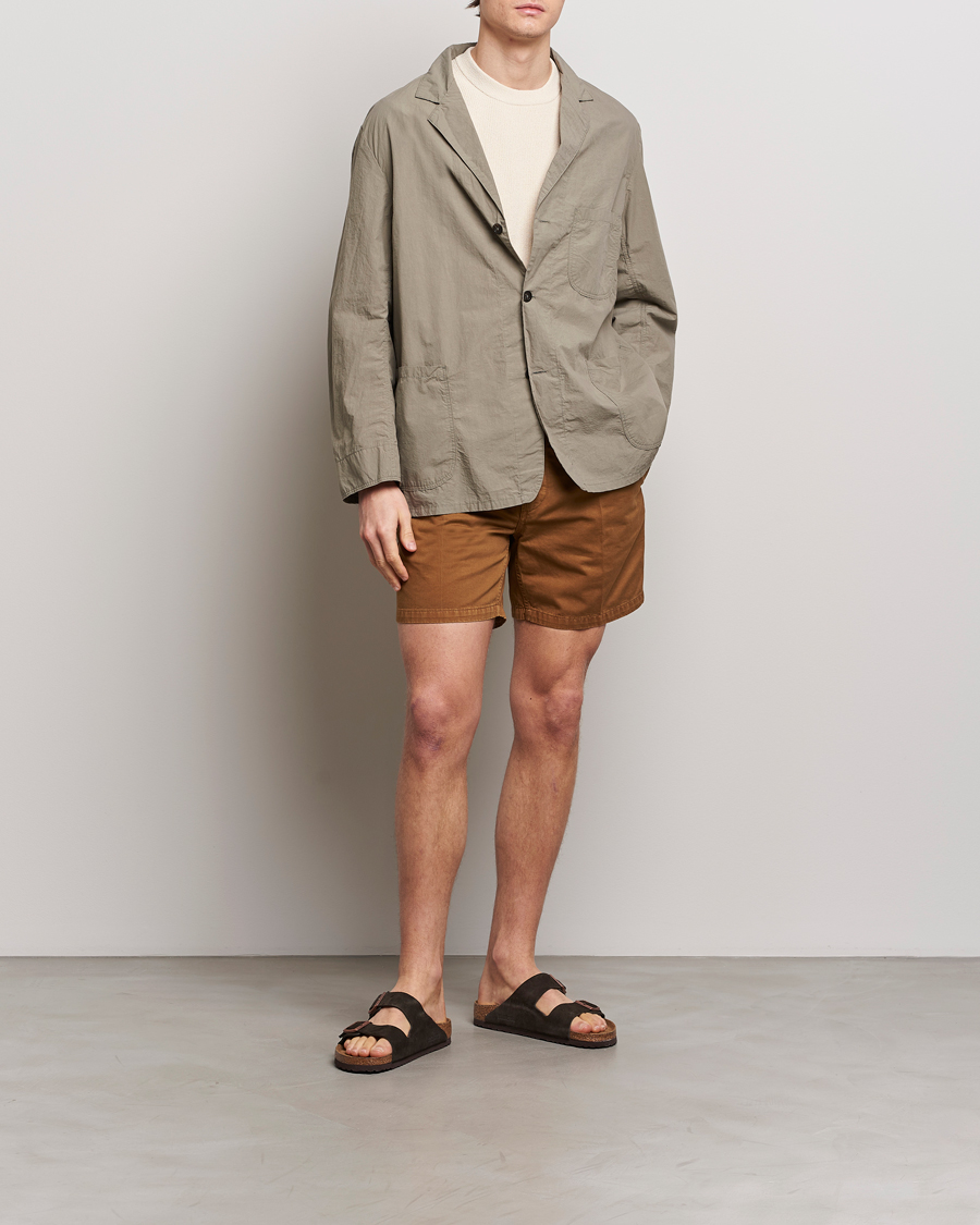 Men | Shorts | Drake's | Cotton Twill Chino Shorts Washed Tobacco