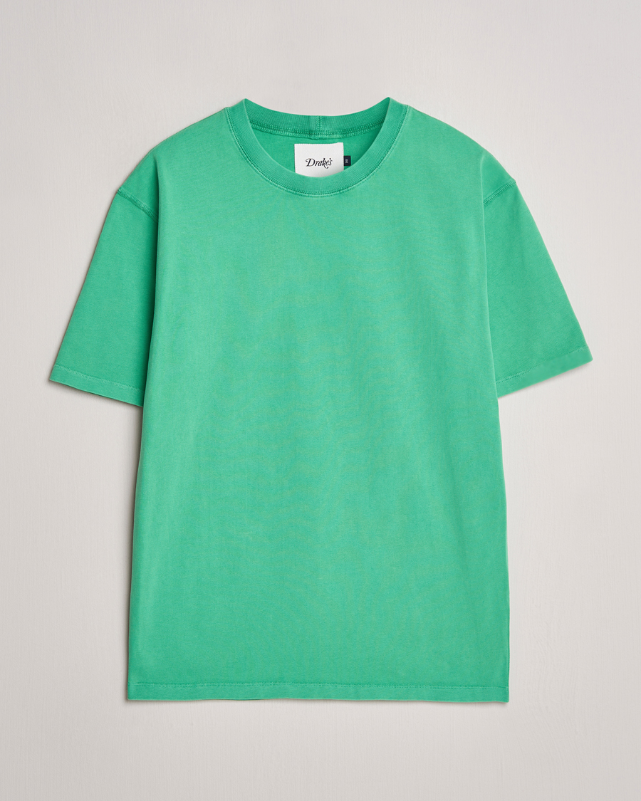 Men | T-Shirts | Drake's | Washed Hiking T-Shirt Green