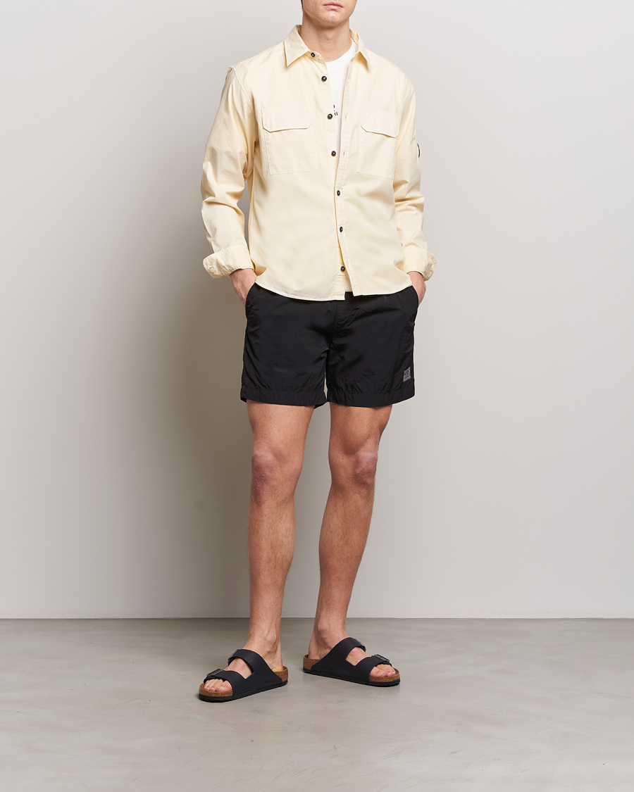 Men | Shirts | C.P. Company | Long Sleeve Gabardine Pocket Shirt Ecru
